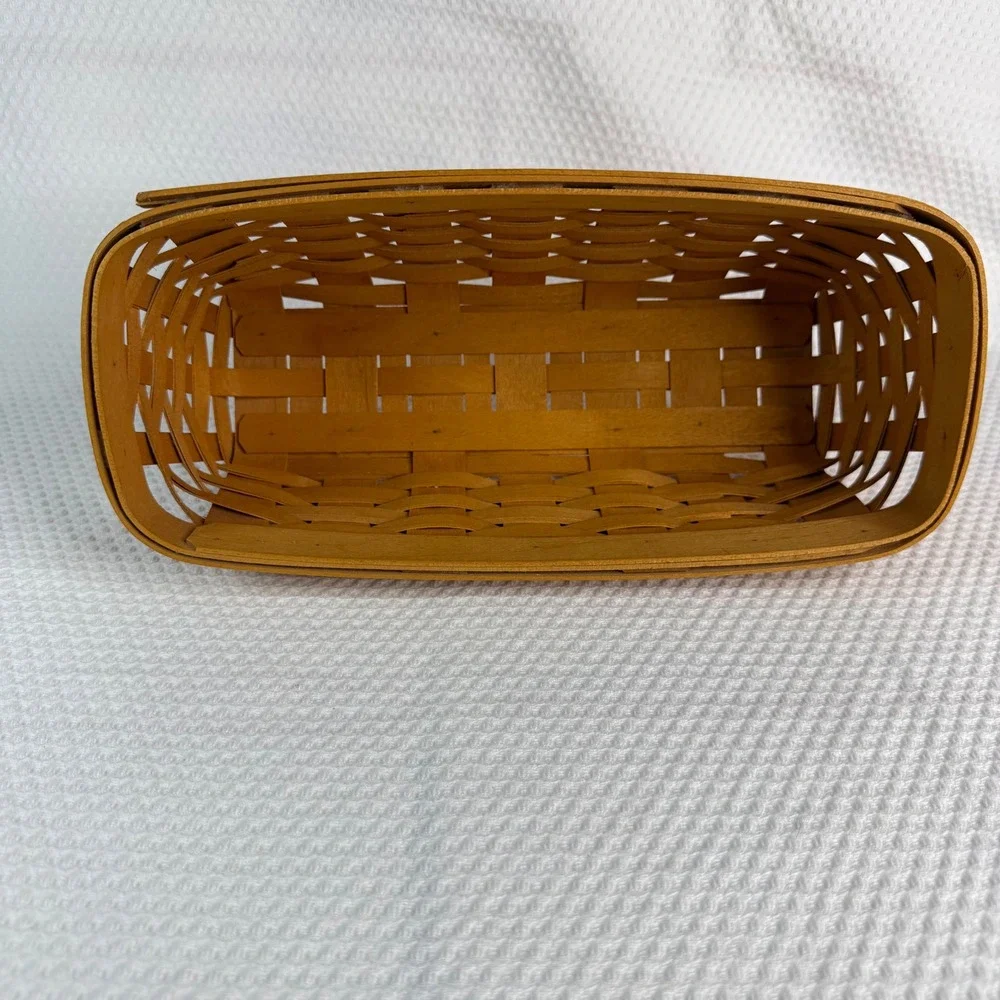 Longaberger 2000 Handwoven Slanted Rectangular Maple Wood Basket 12x6x4